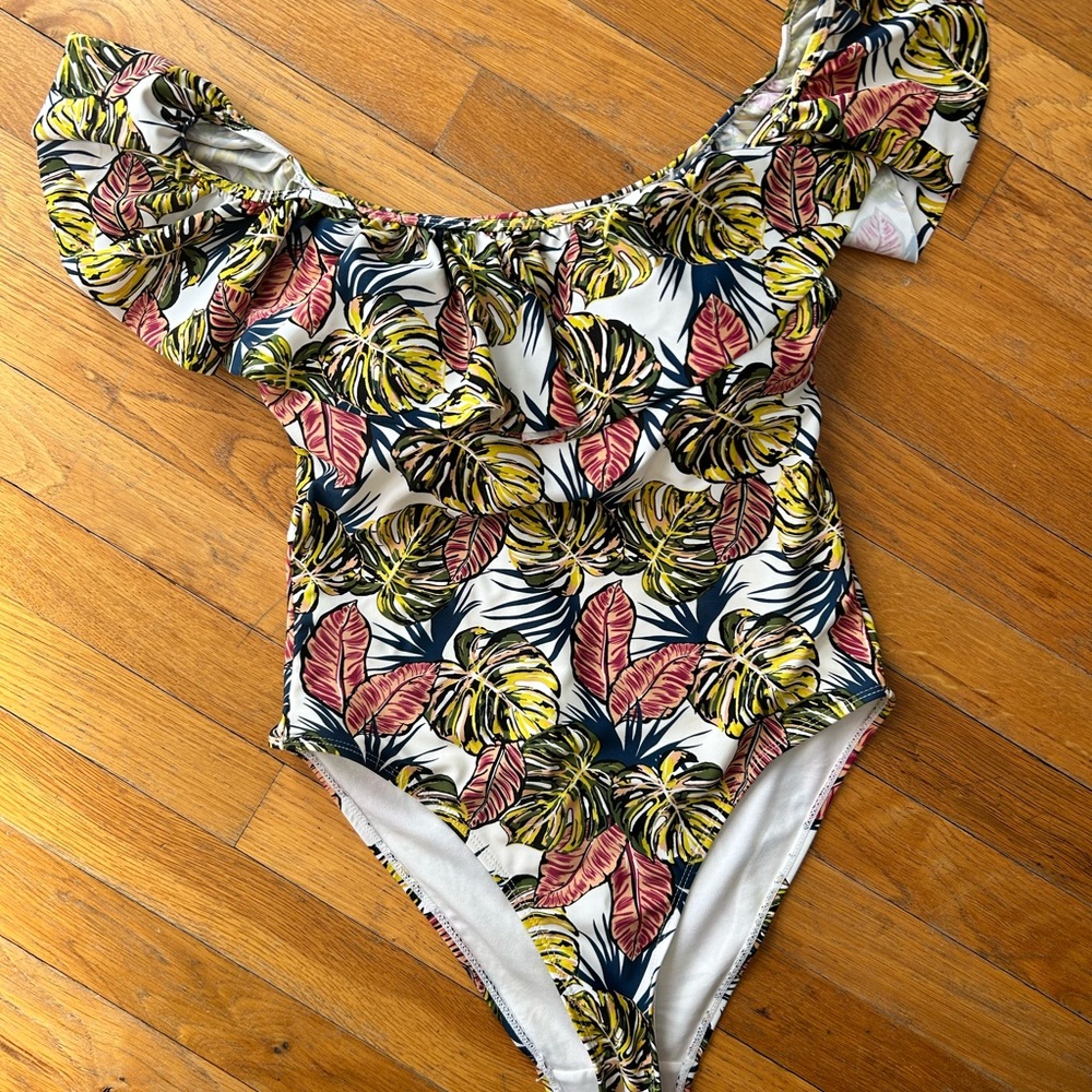 Floral Off-Shoulder One Piece Swimsuit